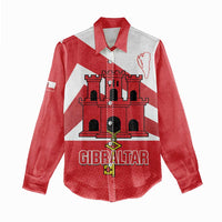Custom Gibraltar Football Women Casual Shirt Castle And Key Sporty Style
