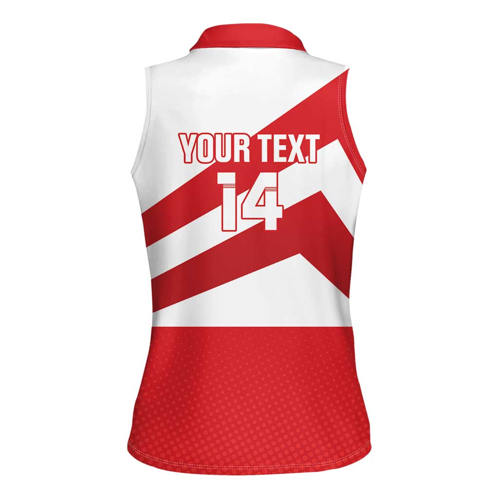 Custom Gibraltar Football Women Sleeveless Polo Shirt Castle And Key Sporty Style