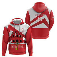 Custom Gibraltar Football Zip Hoodie Castle And Key Sporty Style
