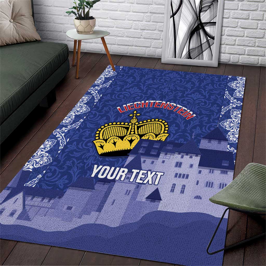 Custom Liechtenstein Football Area Rug Go Blue-Reds Gutenberg Castle