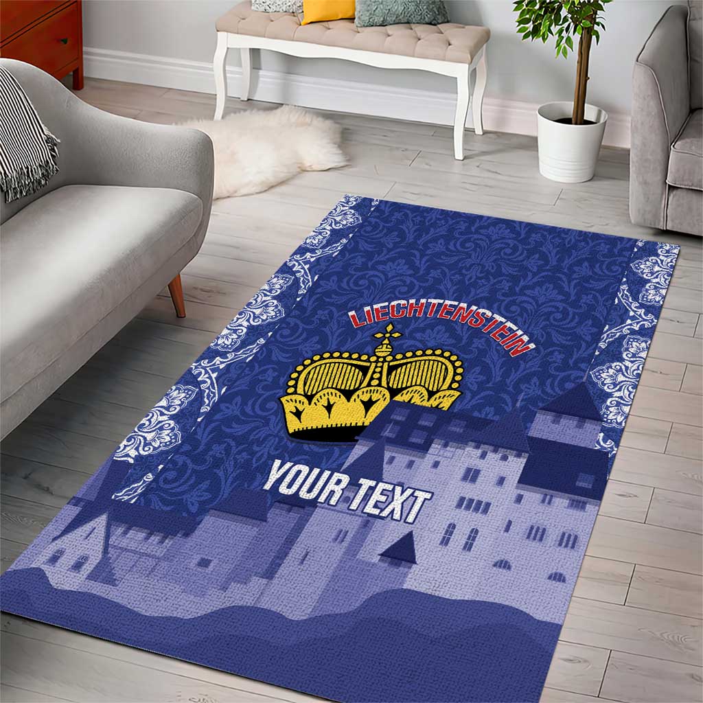 Custom Liechtenstein Football Area Rug Go Blue-Reds Gutenberg Castle