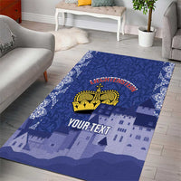 Custom Liechtenstein Football Area Rug Go Blue-Reds Gutenberg Castle