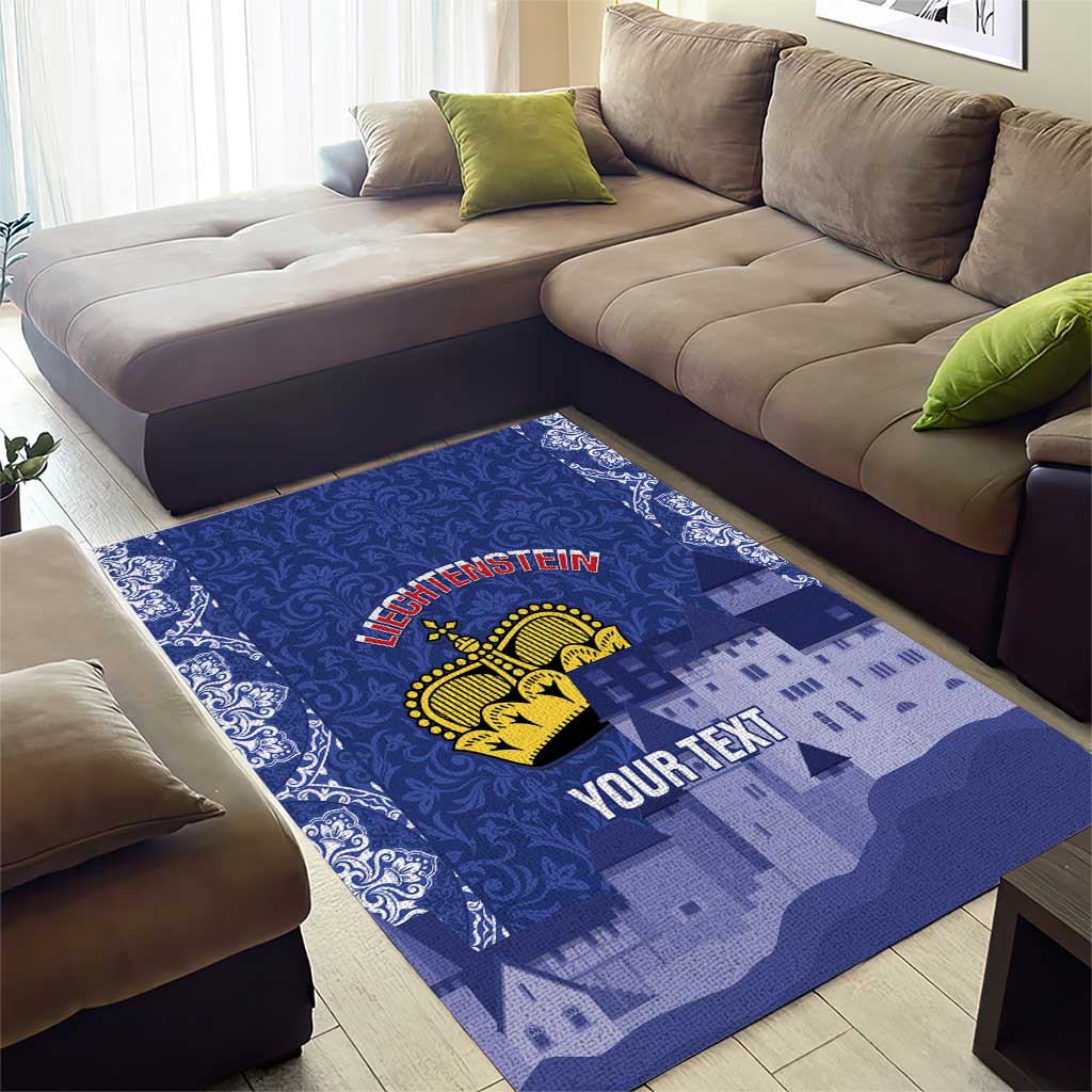 Custom Liechtenstein Football Area Rug Go Blue-Reds Gutenberg Castle