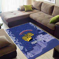 Custom Liechtenstein Football Area Rug Go Blue-Reds Gutenberg Castle