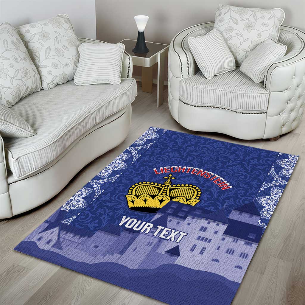 Custom Liechtenstein Football Area Rug Go Blue-Reds Gutenberg Castle