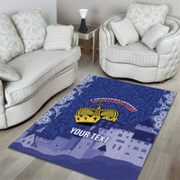 Custom Liechtenstein Football Area Rug Go Blue-Reds Gutenberg Castle