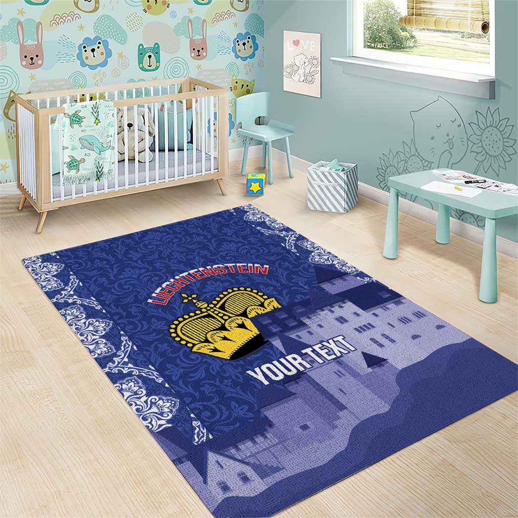 Custom Liechtenstein Football Area Rug Go Blue-Reds Gutenberg Castle