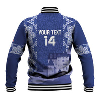 Custom Liechtenstein Football Baseball Jacket Go Blue-Reds Gutenberg Castle