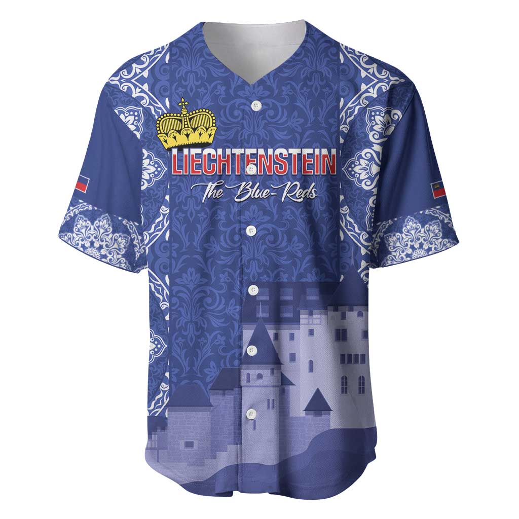 Custom Liechtenstein Football Baseball Jersey Go Blue-Reds Gutenberg Castle