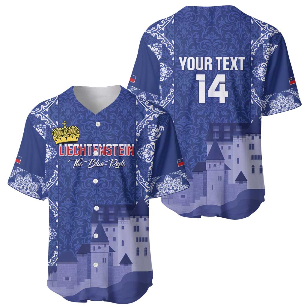 Custom Liechtenstein Football Baseball Jersey Go Blue-Reds Gutenberg Castle