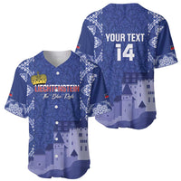 Custom Liechtenstein Football Baseball Jersey Go Blue-Reds Gutenberg Castle