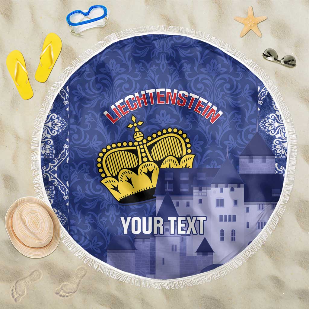 Custom Liechtenstein Football Beach Blanket Go Blue-Reds Gutenberg Castle