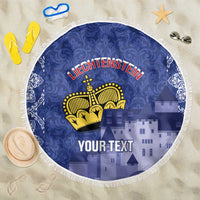 Custom Liechtenstein Football Beach Blanket Go Blue-Reds Gutenberg Castle