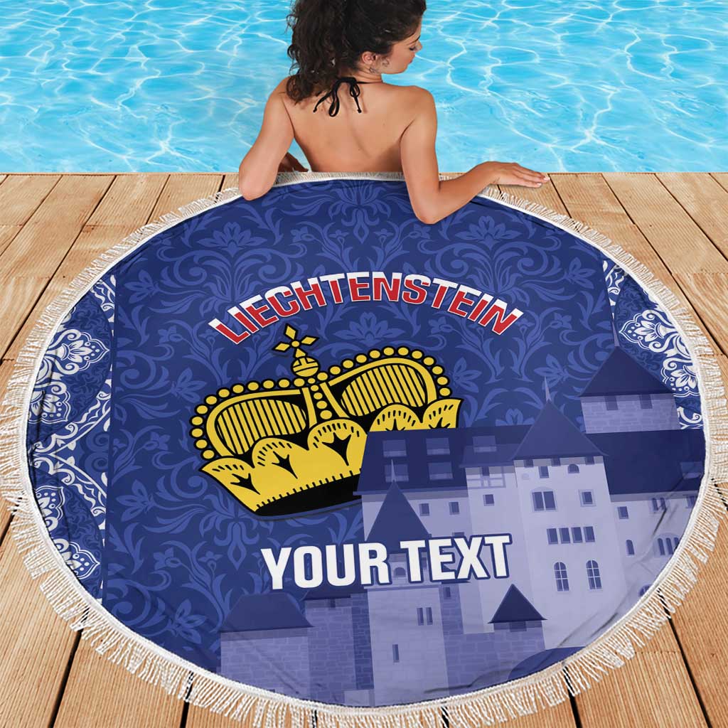 Custom Liechtenstein Football Beach Blanket Go Blue-Reds Gutenberg Castle