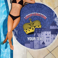Custom Liechtenstein Football Beach Blanket Go Blue-Reds Gutenberg Castle