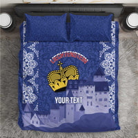 Custom Liechtenstein Football Bedding Set Go Blue-Reds Gutenberg Castle