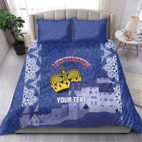 Custom Liechtenstein Football Bedding Set Go Blue-Reds Gutenberg Castle