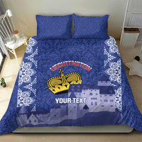 Custom Liechtenstein Football Bedding Set Go Blue-Reds Gutenberg Castle