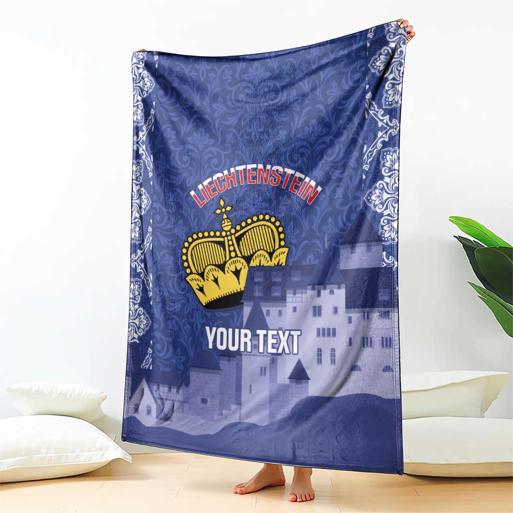 Custom Liechtenstein Football Blanket Go Blue-Reds Gutenberg Castle