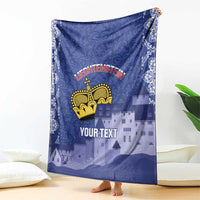 Custom Liechtenstein Football Blanket Go Blue-Reds Gutenberg Castle