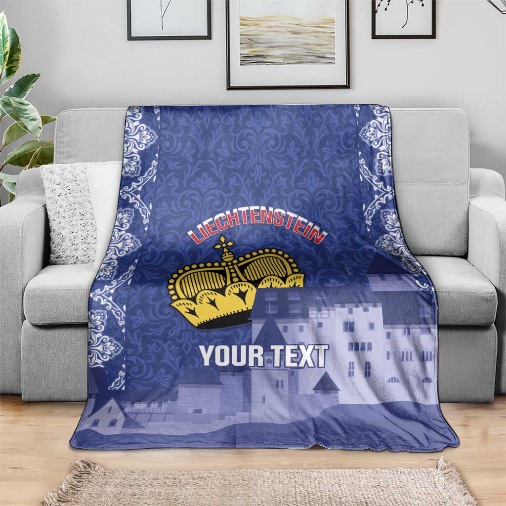 Custom Liechtenstein Football Blanket Go Blue-Reds Gutenberg Castle