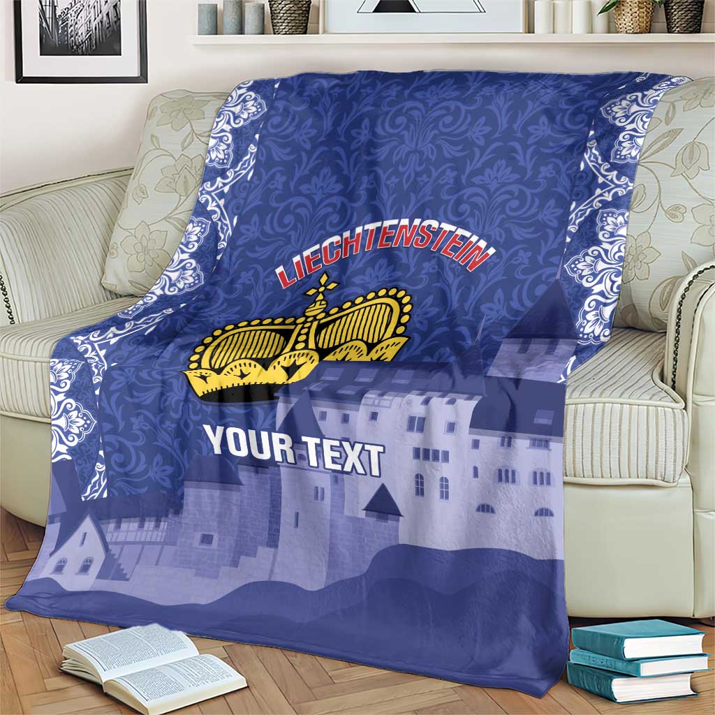 Custom Liechtenstein Football Blanket Go Blue-Reds Gutenberg Castle