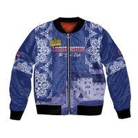 Custom Liechtenstein Football Bomber Jacket Go Blue-Reds Gutenberg Castle
