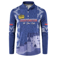 Custom Liechtenstein Football Button Sweatshirt Go Blue-Reds Gutenberg Castle