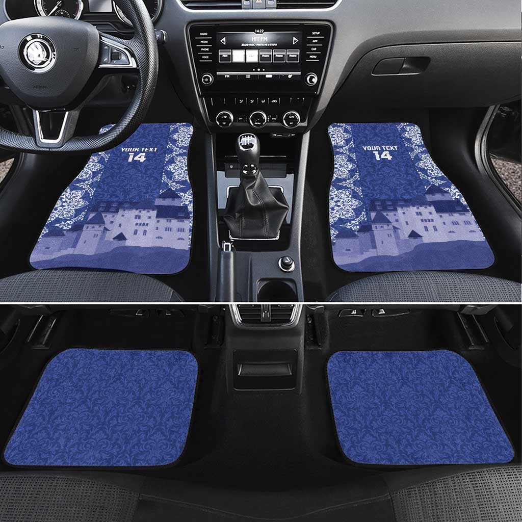 Custom Liechtenstein Football Car Mats Go Blue-Reds Gutenberg Castle