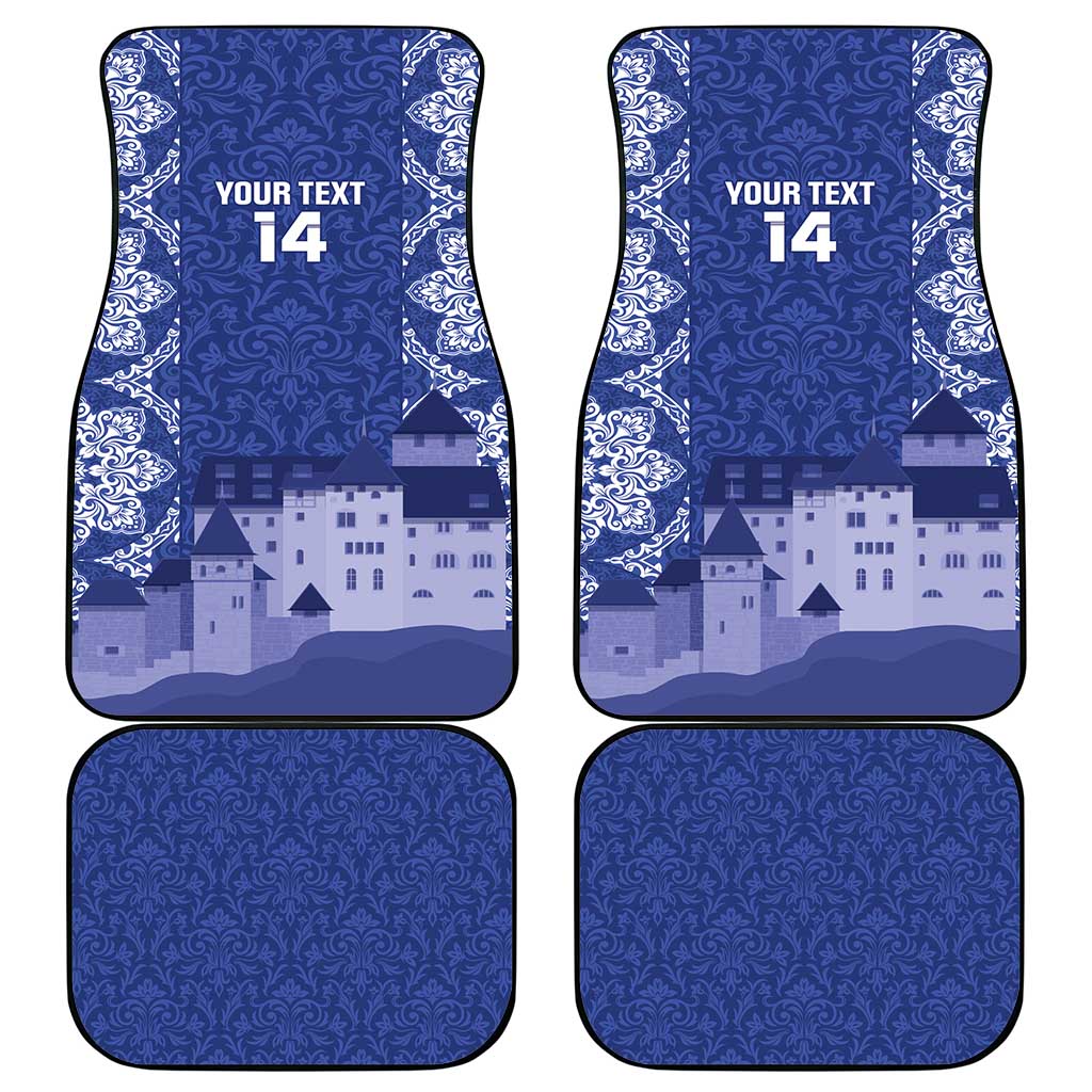 Custom Liechtenstein Football Car Mats Go Blue-Reds Gutenberg Castle