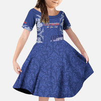 Custom Liechtenstein Football Family Matching Short Sleeve Bodycon Dress and Hawaiian Shirt Go Blue-Reds Gutenberg Castle