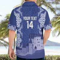 Custom Liechtenstein Football Hawaiian Shirt Go Blue-Reds Gutenberg Castle