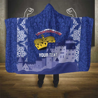 Custom Liechtenstein Football Hooded Blanket Go Blue-Reds Gutenberg Castle