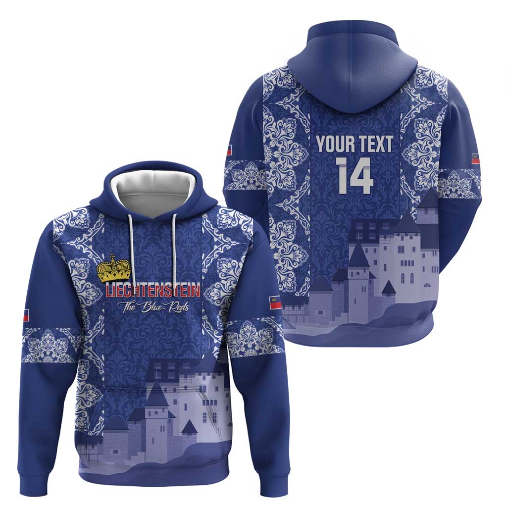 Custom Liechtenstein Football Hoodie Go Blue-Reds Gutenberg Castle