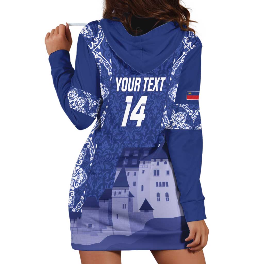 Custom Liechtenstein Football Hoodie Dress Go Blue-Reds Gutenberg Castle
