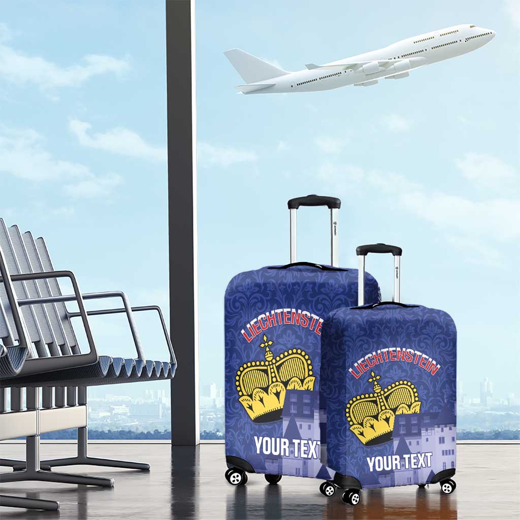 Custom Liechtenstein Football Luggage Cover Go Blue-Reds Gutenberg Castle
