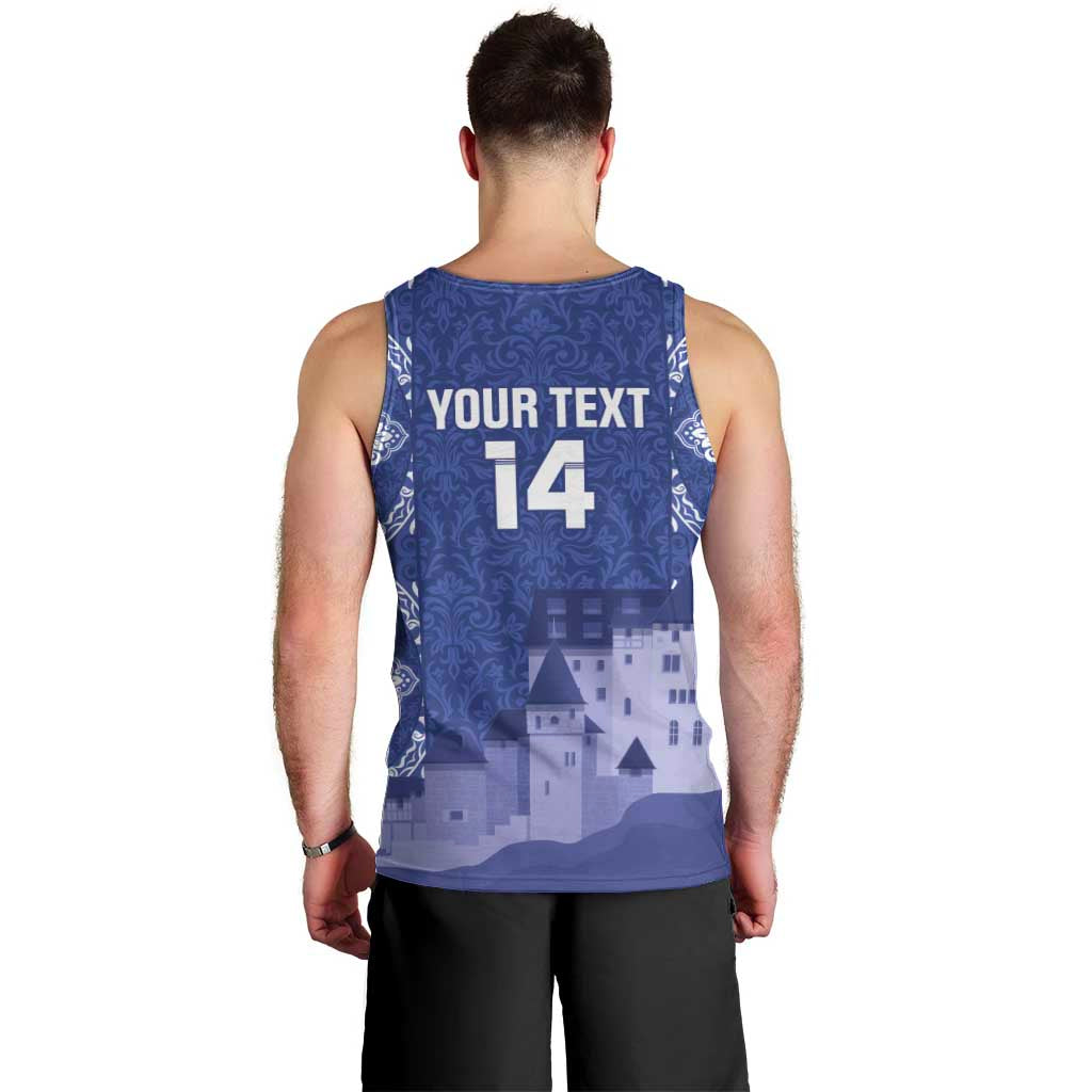 Custom Liechtenstein Football Men Tank Top Go Blue-Reds Gutenberg Castle