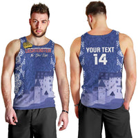 Custom Liechtenstein Football Men Tank Top Go Blue-Reds Gutenberg Castle