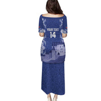 Custom Liechtenstein Football Puletasi Go Blue-Reds Gutenberg Castle