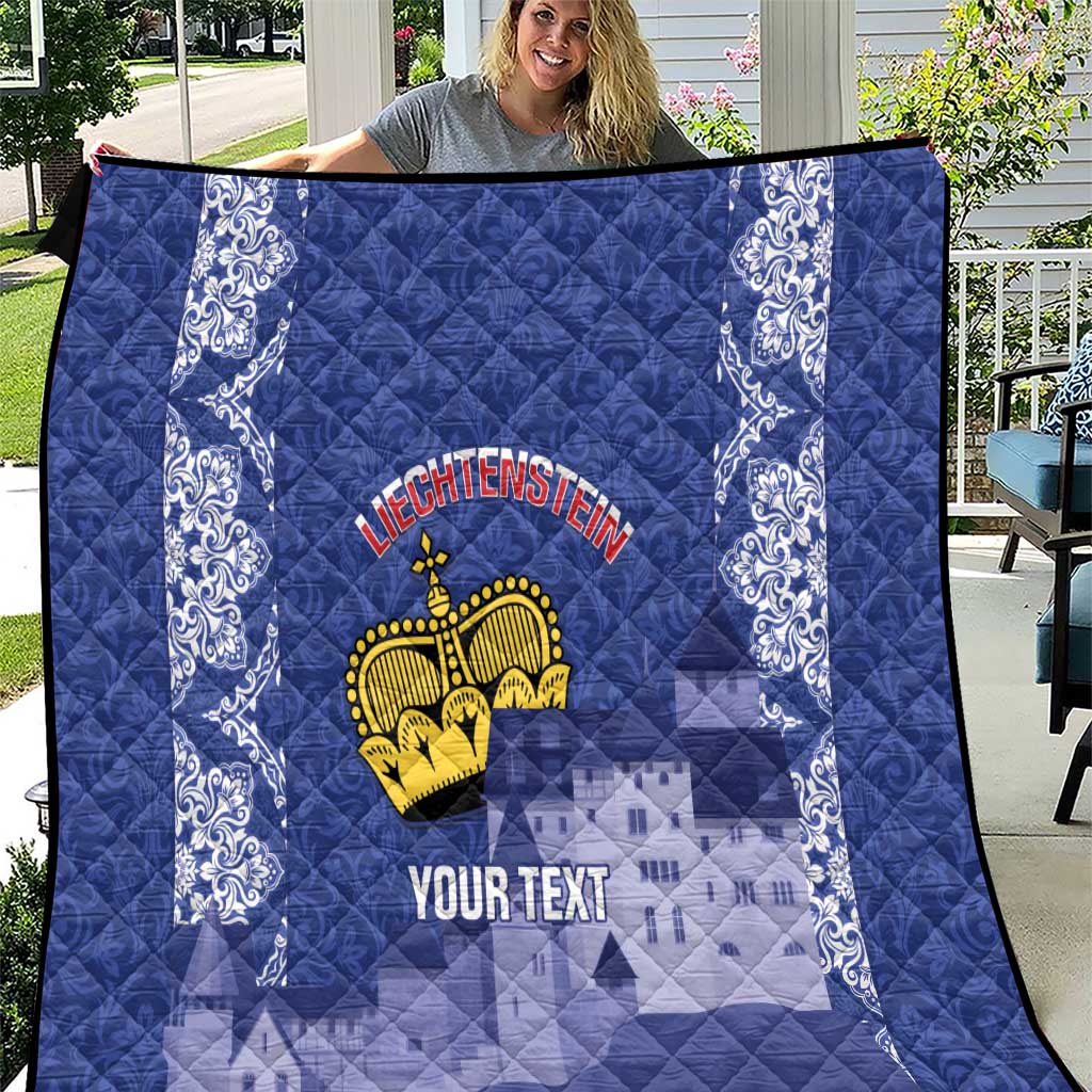 Custom Liechtenstein Football Quilt Go Blue-Reds Gutenberg Castle