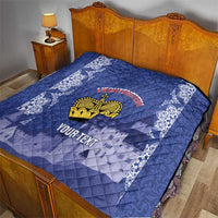 Custom Liechtenstein Football Quilt Go Blue-Reds Gutenberg Castle