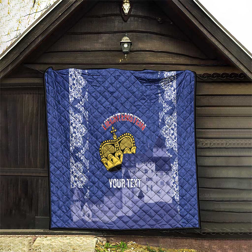 Custom Liechtenstein Football Quilt Go Blue-Reds Gutenberg Castle