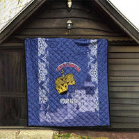 Custom Liechtenstein Football Quilt Go Blue-Reds Gutenberg Castle