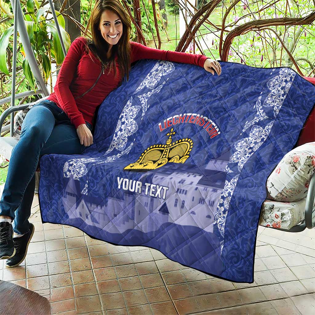 Custom Liechtenstein Football Quilt Go Blue-Reds Gutenberg Castle