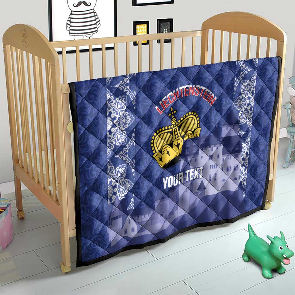 Custom Liechtenstein Football Quilt Go Blue-Reds Gutenberg Castle