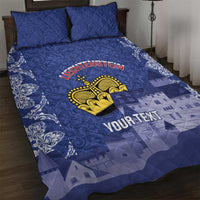 Custom Liechtenstein Football Quilt Bed Set Go Blue-Reds Gutenberg Castle