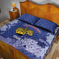 Custom Liechtenstein Football Quilt Bed Set Go Blue-Reds Gutenberg Castle
