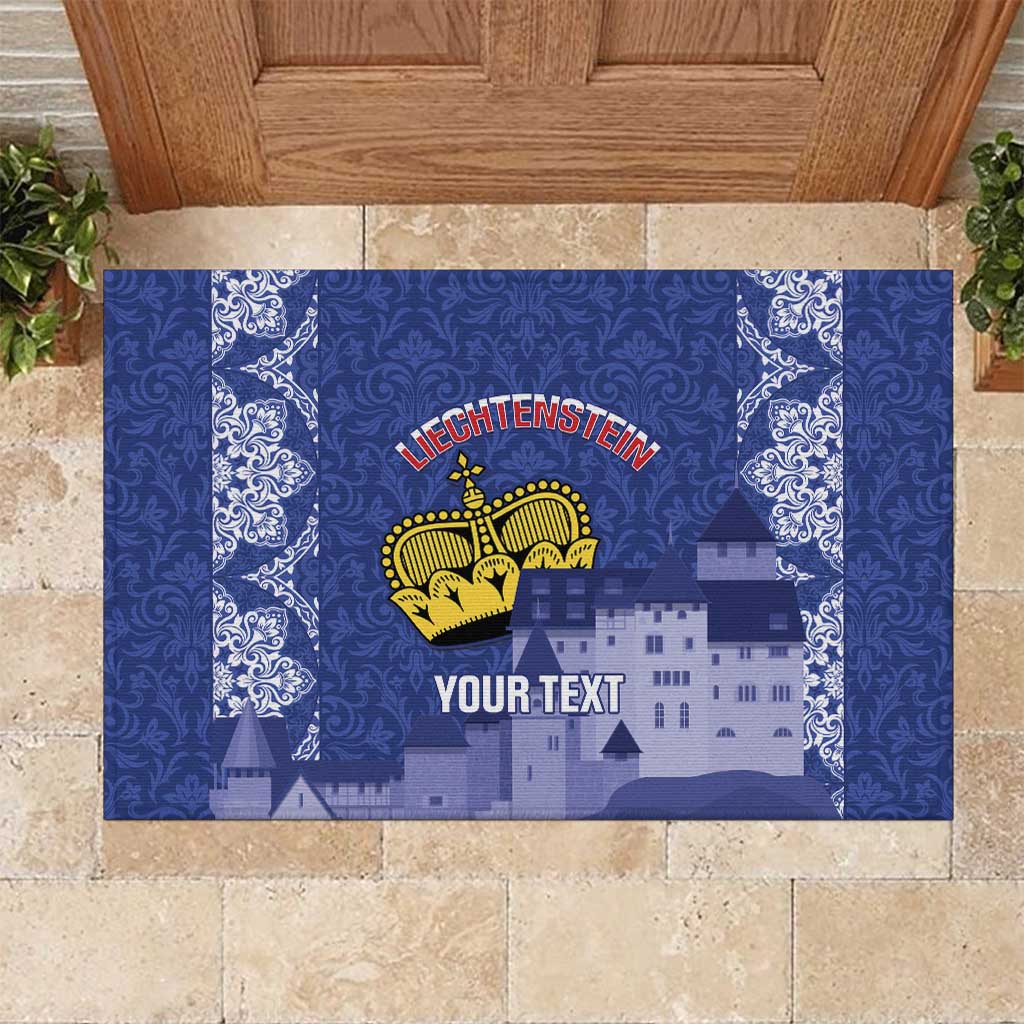 Custom Liechtenstein Football Rubber Doormat Go Blue-Reds Gutenberg Castle