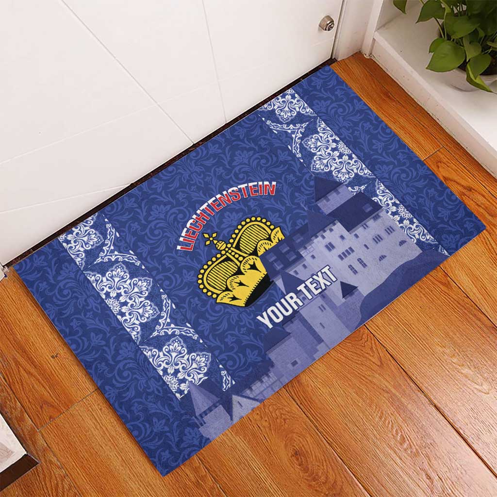 Custom Liechtenstein Football Rubber Doormat Go Blue-Reds Gutenberg Castle