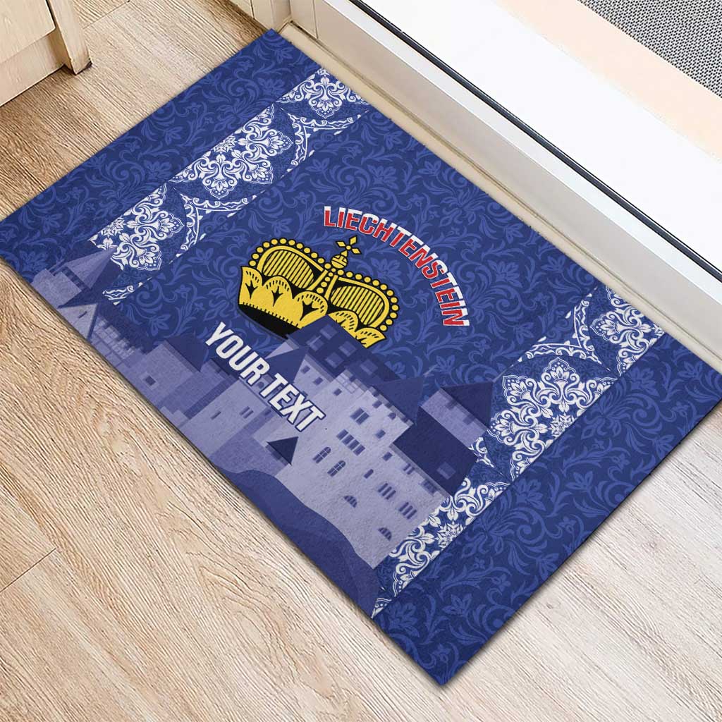 Custom Liechtenstein Football Rubber Doormat Go Blue-Reds Gutenberg Castle